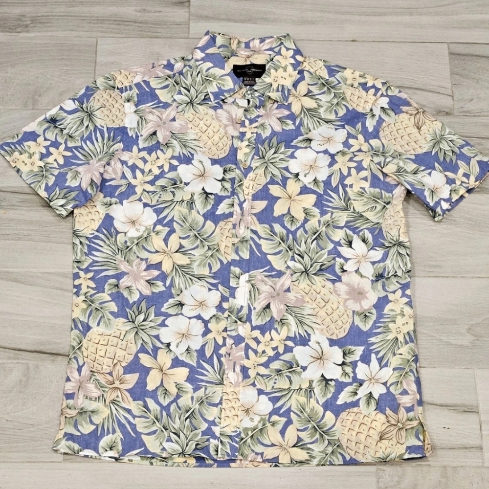 Black Brown 1826 Hawaiian Floral Shirt Men’s M